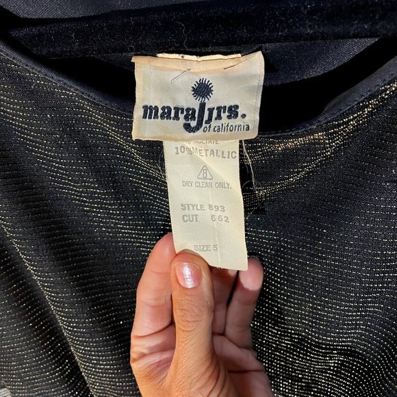 Vintage 70's Metallic Disco Dress/Tunic by Mara J Jrs. of California - Picture 2 of 7